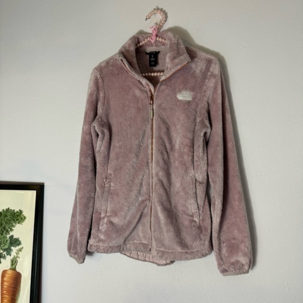 The North Face Osito pale pink teddy bear full zip jacket size Small